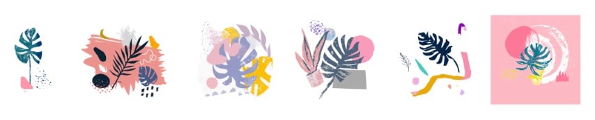 Scandinavian hand drawn artwork. Vector.